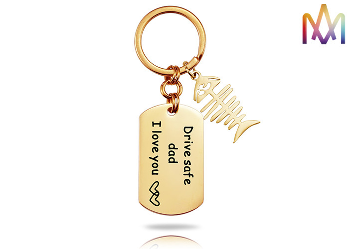 22 x 39mm 304 Stainless Steel Custom Shaped KeyChains