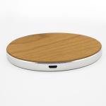 Qi Standard Wooden Wireless Charger , Solid Wood Surface Cordless Phone Chargers