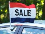 Hemmed 75D Hand Waving Flag For Celebrations