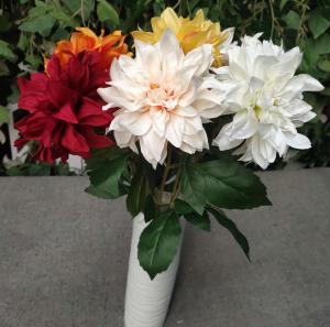China European Style 3 Heads Dahlia Artificial Flower For Home Party Wedding Silk Flower wholesale