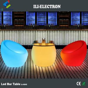 China Illuminated Light Up Bar Stools Creative Plastic Material 16 Colors Changing on sale
