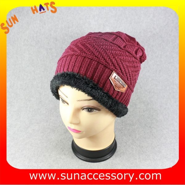 AK17018 Sun Accessory advertising winter knitted beanie hats for mens,Logo can be added