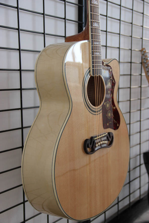 Free shipping nature color cutaway J200 acoustic guitar