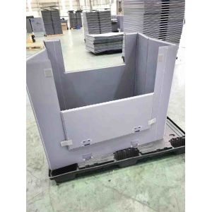 Reusable Plastic Foldable Boxes Gray Collapsible Plastic Crates Rectangular