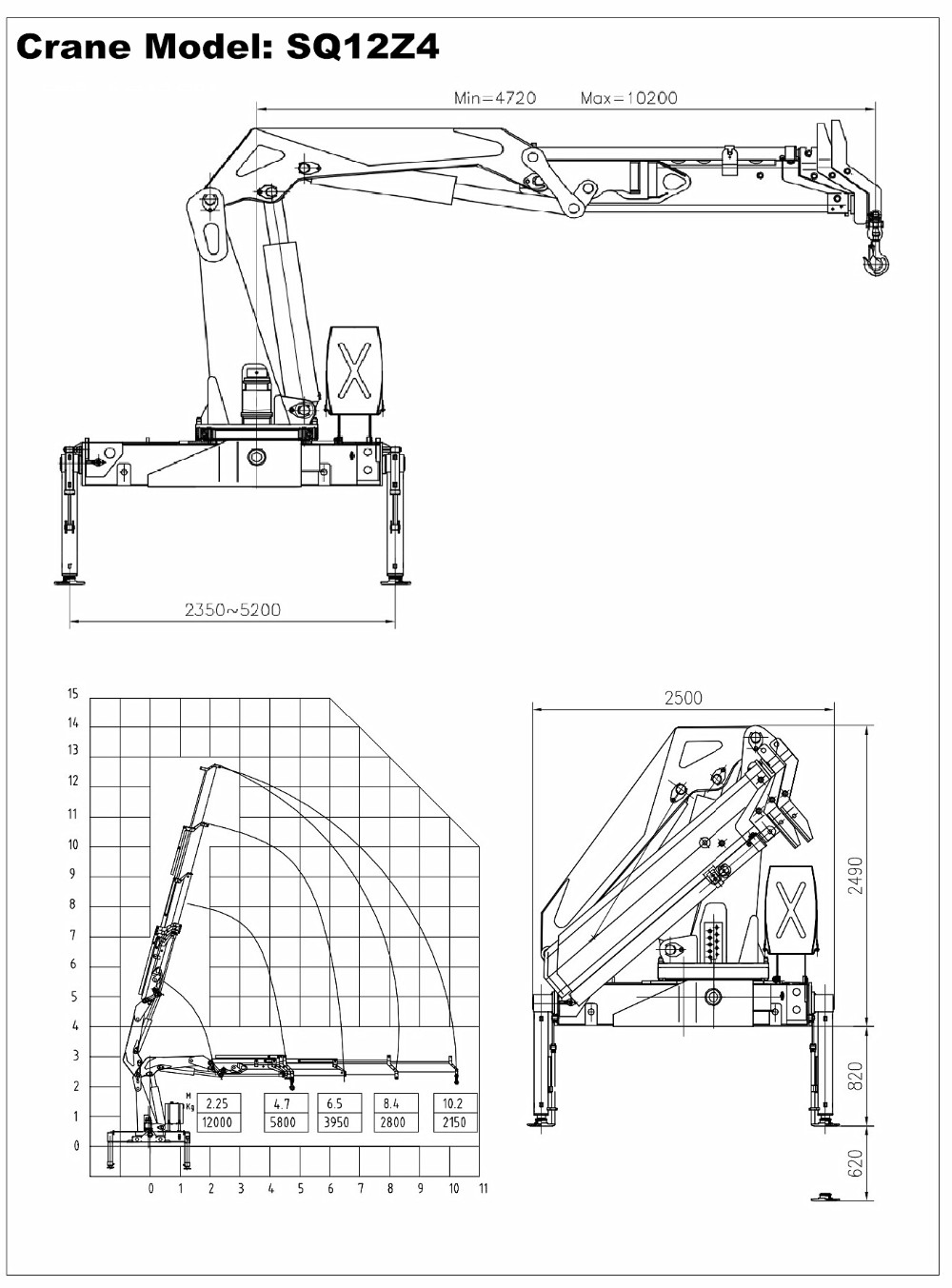 12 Tons Knuckle Boom Truck Mounted Mobile Crane With Hydraulic Parts