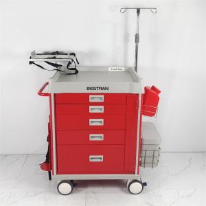 China Multiple Drawers Red First Aid Trolley Comprehensive Medical Equipment Storage wholesale