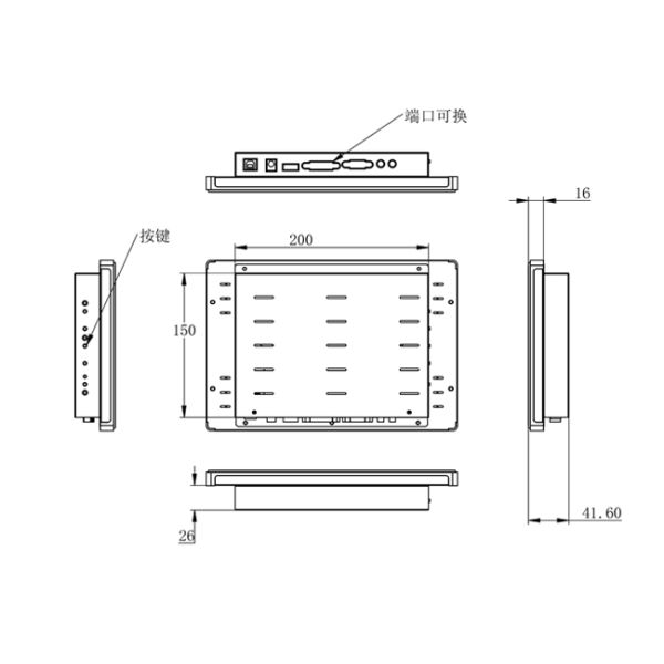 10.1 inch HD Input Industrial Touch Screens High Brightness Wall Mount Capacitive LCD Display for Industrial
