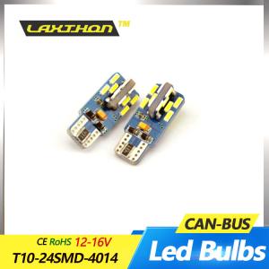 China White LED Interior Car Light Bulbs 16V T10 24SMD 4014 Canbus Led Light Stable Current wholesale