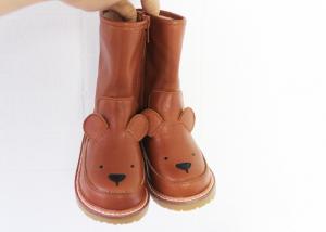 China Real Leather Kids Leather Boots Wear Resistant Rubber Outsole For 4 - 6years wholesale
