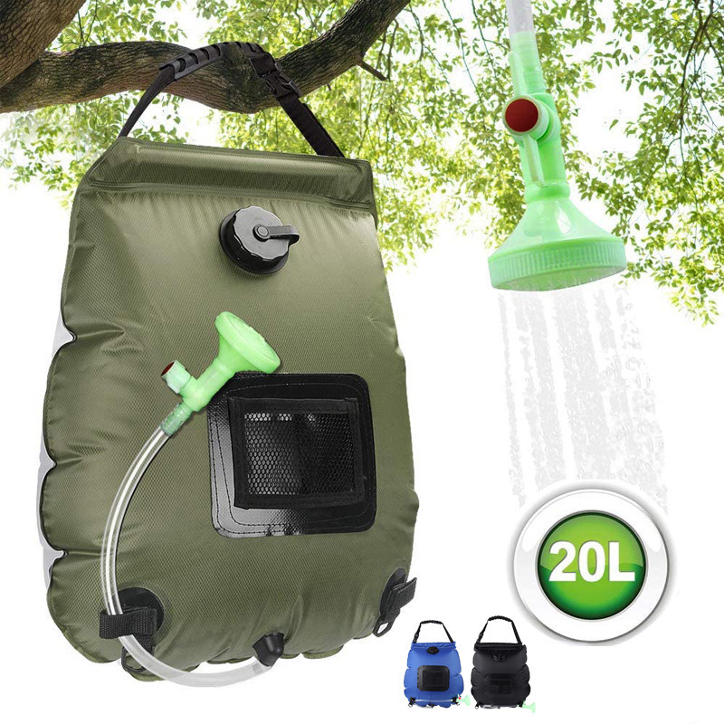 Outdoor Portable Travel Solar Camping Shower 20L PVC Hanging Shower Bag