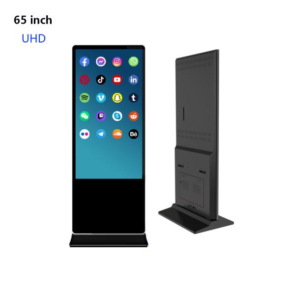 Indoor Floor Stand Wifi Digital Signage Kiosk , 65 Inch Lcd Advertising Player