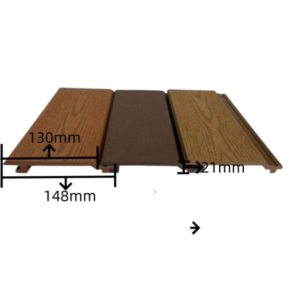 B1 Fire Retardant 148mm 21mm WPC Cladding Weatherproof Exterior Composite Wall Cladding