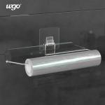 Wall Mount Dispenser Plastic Hanging Toilet Tissue Roll Holder Self Adhesive