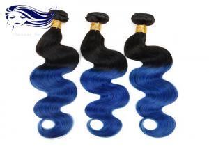 China Body Wave Blue Ombre Color Hair 100 Peruvian Hair Weave Bundles wholesale
