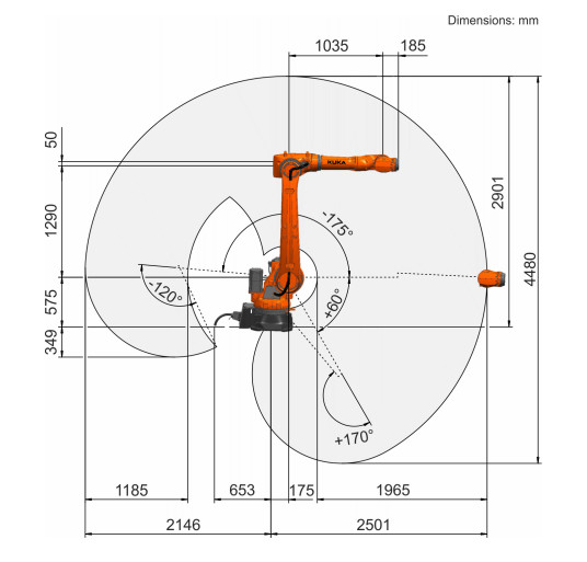 Kuka Robot Hand Arm KR50 R2500 Use For Handling Welding Spray