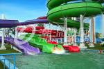 Colorful Aqua Park Equipment , Custom Water Slides With Galvanized Carbon Steel