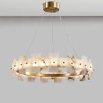 H65 Brass High Hardness Marble Effect Ceiling Light Modern Pendant Lights 15m2