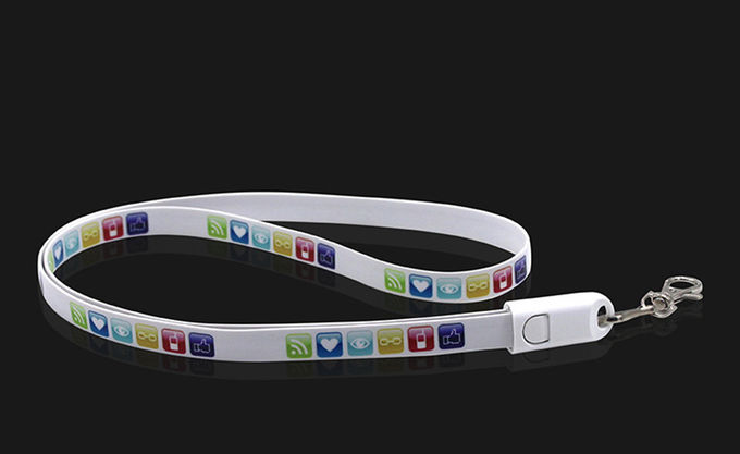 92cm USB 2.0 Charging Cable Name Card Mobile Phone Case Lanyard