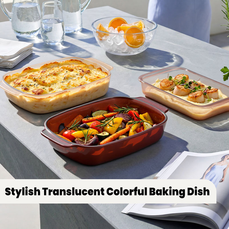IKOO Bulk Buy Stylish Translucent Colorful Baking Dish