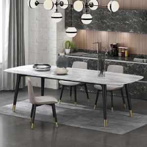 China OEM Luxury Dining Table And Chair Set Sintered Stone Top Nordic Style wholesale
