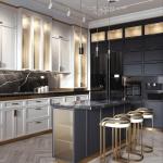 Luxury Island Solid Plywood Storage Full Kitchen Units Set Modern Cabinets
