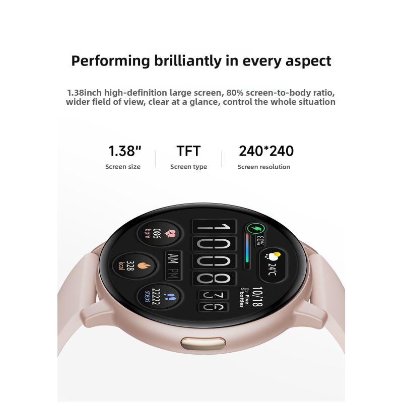 The smartwatch T6 is thin, light, fashionable, Bluetooth call, multi-functional sports watch, and a health monitoring voice assistant