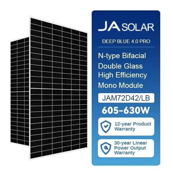22.5% Panel Efficiency 620W N-type Bifacial Double Glass Photovoltaic Mono Solar