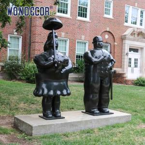 China Casting Metal Art Fat Bronze Couple Sculpture Outdoor wholesale