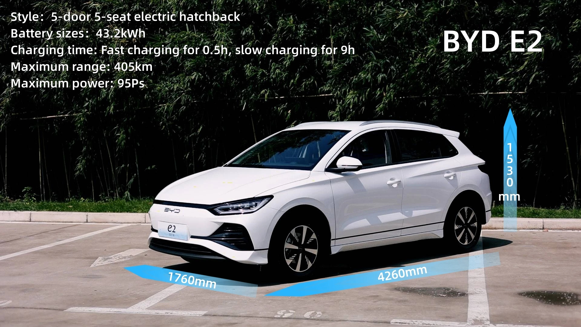 2023 BYD E2 Luxury Edition 405Km Small Car Energy Vehicle EV Electric Car Steering Left