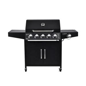 China 141*55*109 cm Garden 304 Ss 10000Btu 5 Burner Gas Smoke Grill Machine With Side Burner wholesale