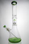 14.4mm Bottom Beaker Glass Water Bongs 15" Rasta Big Base Ice Water Pipes