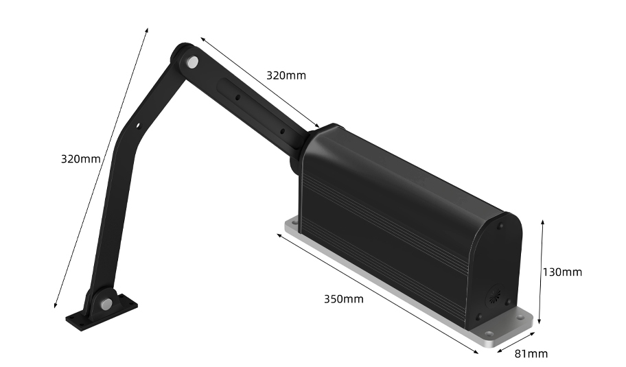 24V Light Duty Articulated Arm Swing Gate Opener with Access Control Interface and Anti-Pinch Protection