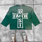 Custom Heavyweight Vintage Sun Faded Acid Wash T-Shirt Screen Print Cut Raw Hem