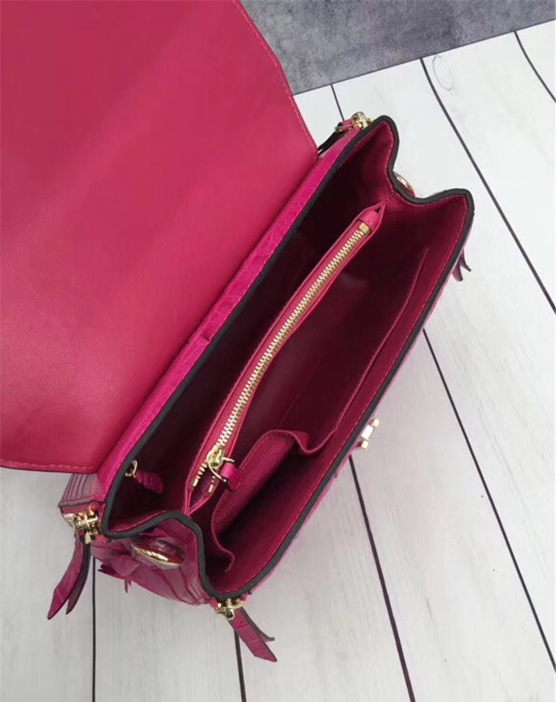 Exotic Genuine Crocodile Skin Woman Orange Purse Authentic Alligator Leather Lady Handbag Female Crossbody Shoulder Bag