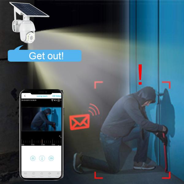 IP67 1080P IP Security Surveillance 4G Solar Powered CCTV Camera