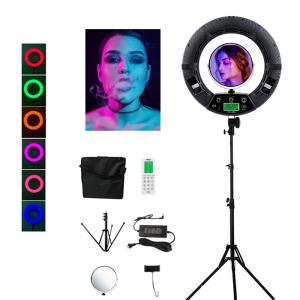 China Live Steaming RGB 18 Inch LED Ring Light ABS 96W Makeup Ring Light With Mirror wholesale