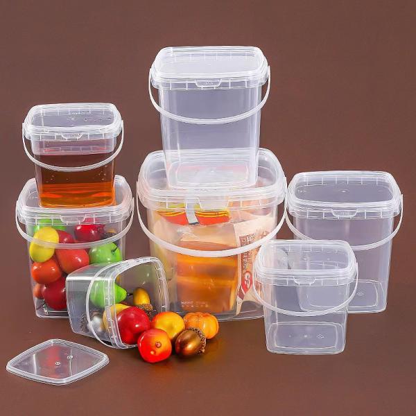 Customize Round 300ml 500ml 750ml 1L Clear Plastic Bucket Pail with Customizable Size