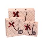 Lattice Style Cardboard Gift Packaging Box With Ribbon Bowknot