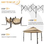 Powder Coated 3.3x3.3M Outdoor Gazebo Tent Pop Up with 4 Mesh Sidewalls