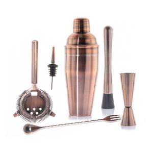 China Stainless Steel Cocktail Kit Shaker Mixer Drink Bartender Antique Copper Barware Set wholesale