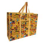 Laminated Non Woven Pp Grocery Shopping Bag Zip Bags Long Handle Reusable Tote