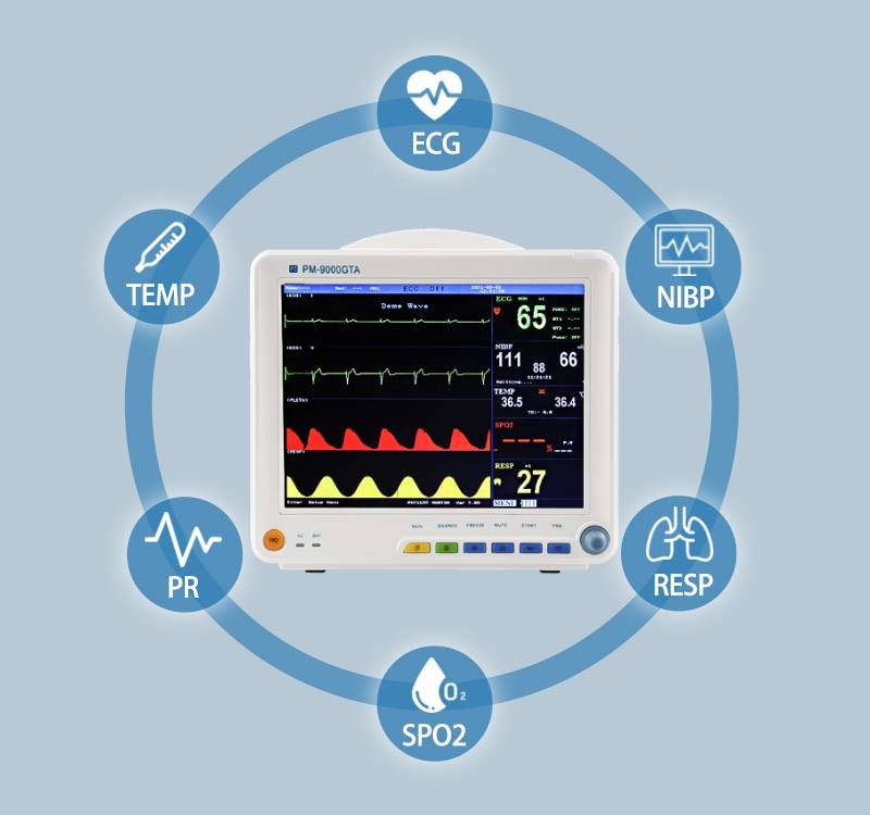 12.1 Inch Veterinary Patient Monitor Portable For Animals Patient Vital Signs