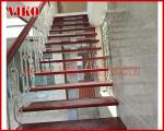 Wrought Iron Staircase VK100S Wrought Iron Handrail Tread Beech,Railing tempered