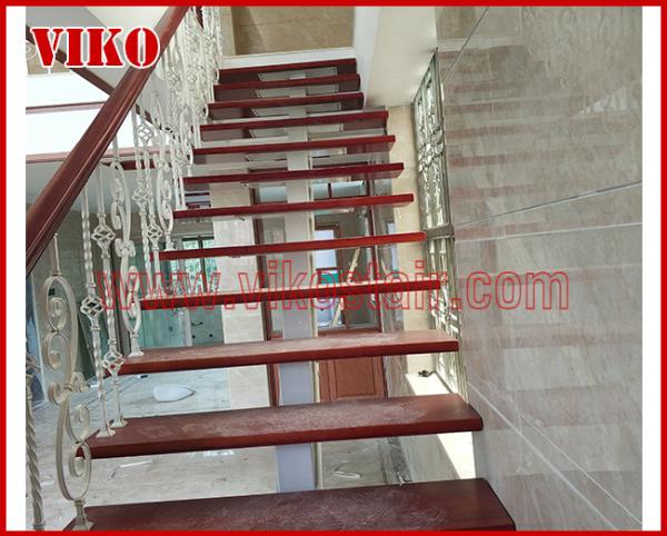 Wrought Iron Staircase VK100S Wrought Iron Handrail Tread Beech,Railing tempered