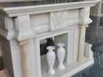 30mm Thick White Marble Tile Fireplace Mantel Throughout Surround Inspirations