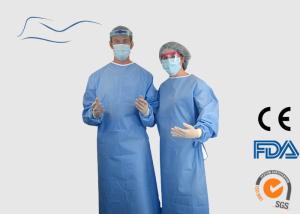 China Dark Color Disposable Surgical Gown Reinforced SMS Material Knitted Cuff Type wholesale