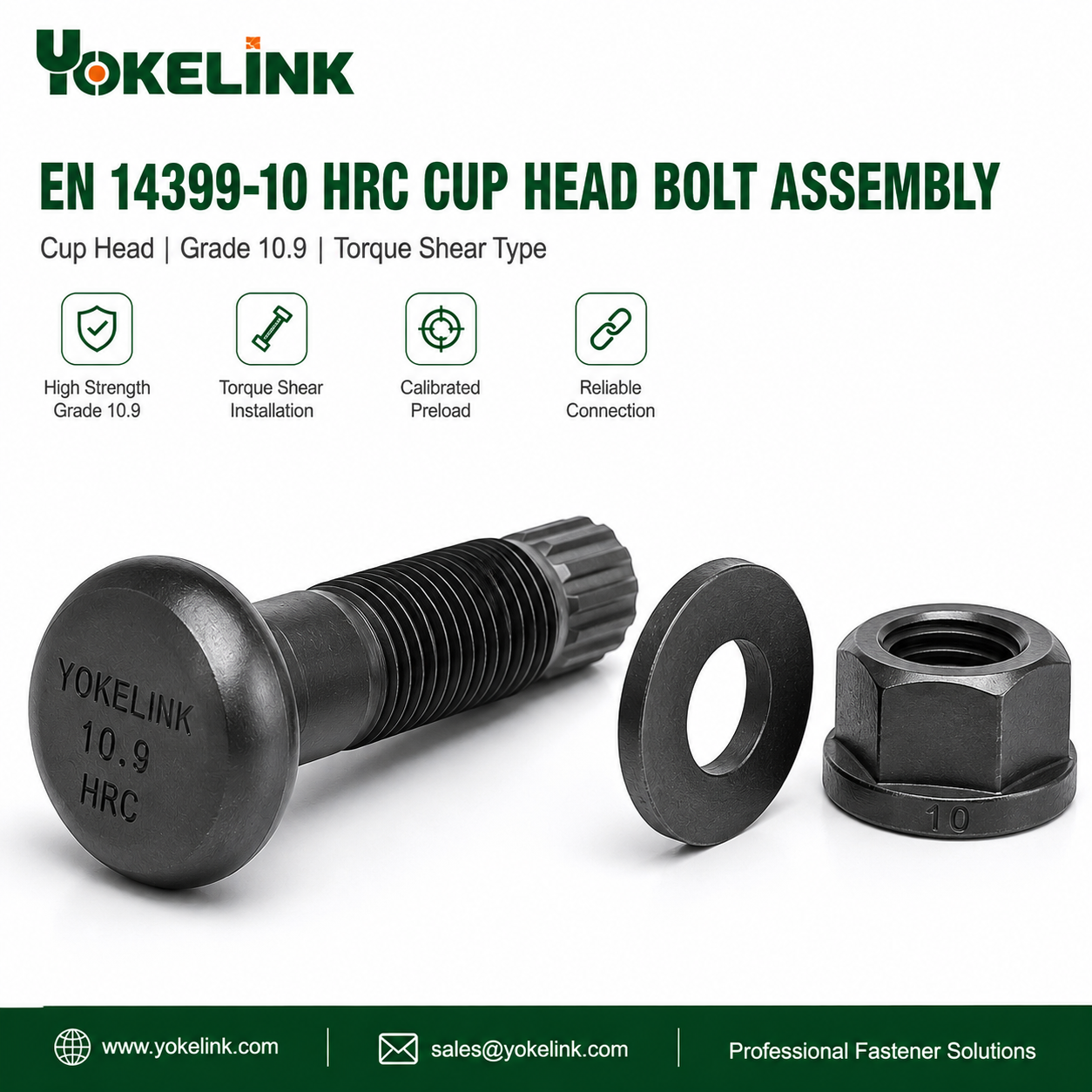 EN14399-10 HRC Tension Control Bolt with Cup Head