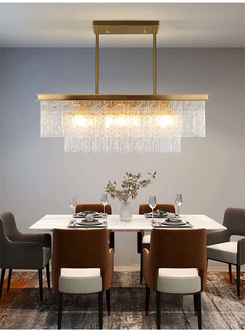 Rectangle Kitchen Chandeliers Frosted Glass Lamp Living Room Bar european chandelier(WH-CY-197)