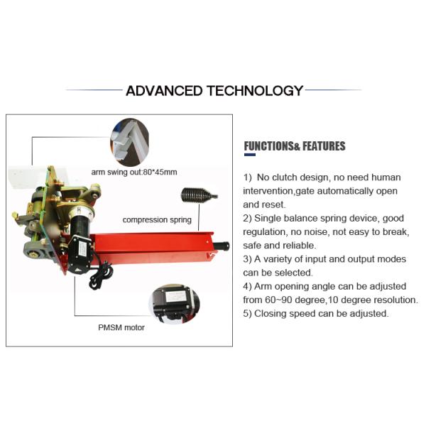 Access Control Fully Automatic Car Parking Barrier Gate 6 Meter Straight Boom