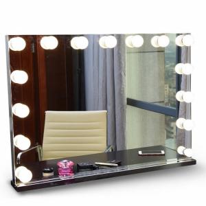 China Tabletop Lighted Led MakeUp Mirror Professional Hollywood Vanity Mirror wholesale